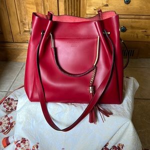 Persaman red Italian leather bag